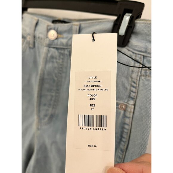 NWT Veronica Beard Taylor Relaxed Wide Leg High Rise Jean in Aire Size 27 - Picture 5 of 10